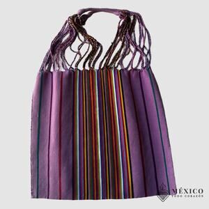 Mexican hand loom shoulder bag morral  16 X 14 IN